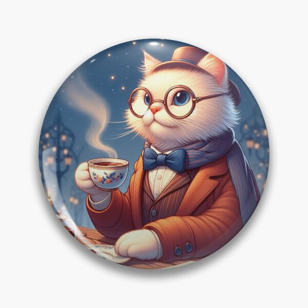 Item preview, Gentleman Cat with a cup of Coffee designed and sold by Azrora.