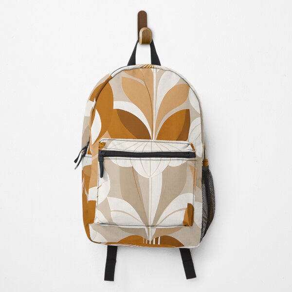 Item preview, Mid Century Botanical Retro Geometric Leaves Florals Beige, Burnt Orange designed and sold by Prints and Lifestyle.