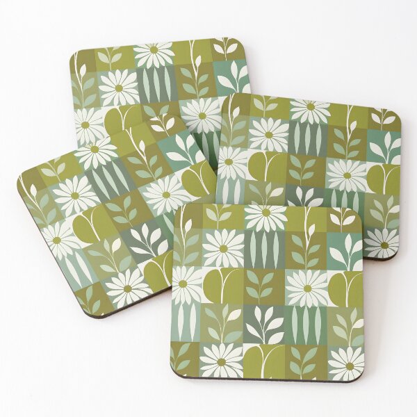 Item preview, Mid Century Botanical Retro Geometric Leaves  Florals  Olive, Mint designed and sold by Prints and Lifestyle.