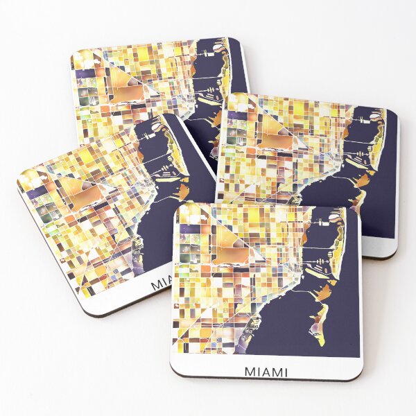 Item preview, Miami Florida Named City Map - Golden Yellow designed and sold by StylishStacks.