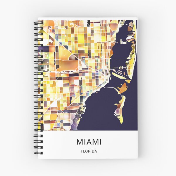 Item preview, Miami Florida Named City Map - Golden Yellow designed and sold by StylishStacks.