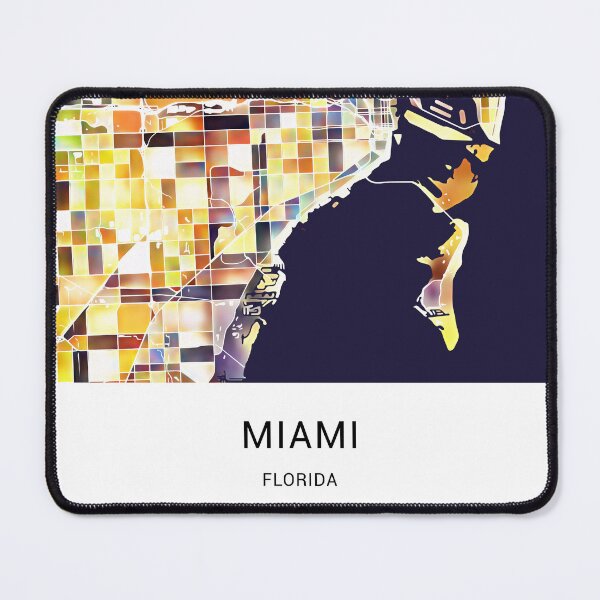 Item preview, Miami Florida Named City Map - Golden Yellow designed and sold by StylishStacks.