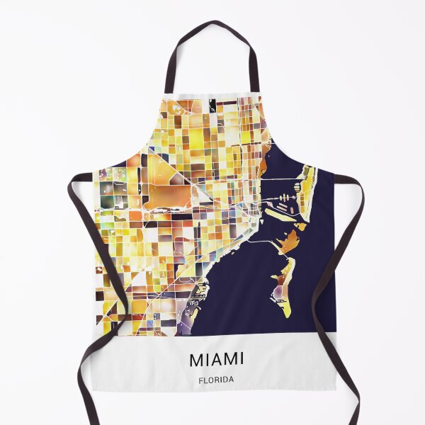 Item preview, Miami Florida Named City Map - Golden Yellow designed and sold by StylishStacks.