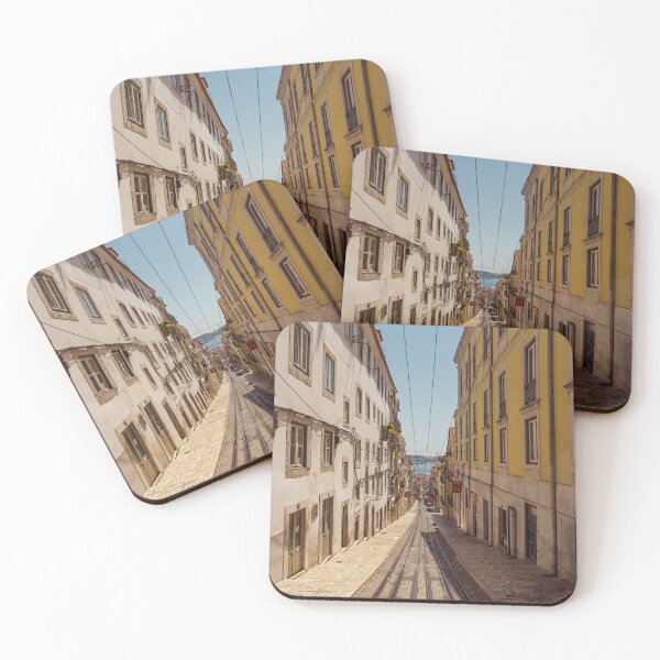 Item preview, The Ascensor da Bica tram lift in Lisbon deserted - photo designed and sold by CineWanderlust.