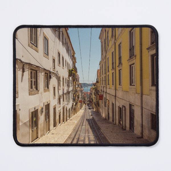 Item preview, The Ascensor da Bica tram lift in Lisbon deserted - photo designed and sold by CineWanderlust.