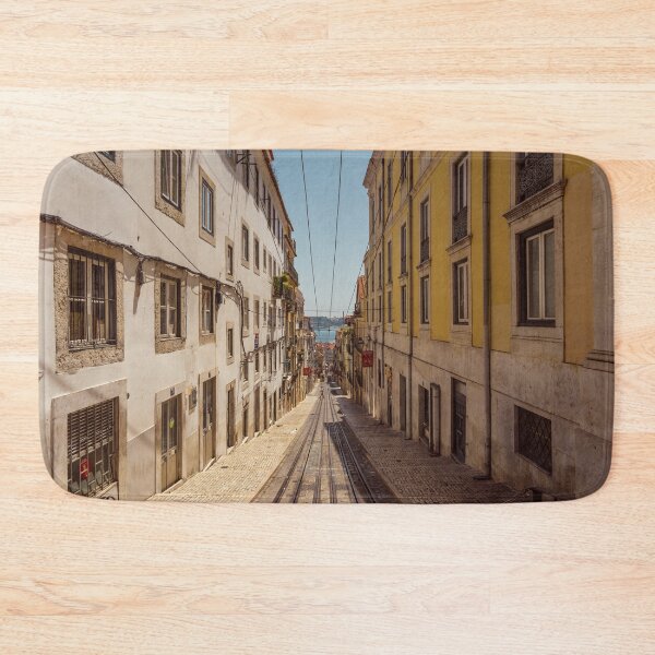 Item preview, The Ascensor da Bica tram lift in Lisbon deserted - photo designed and sold by CineWanderlust.