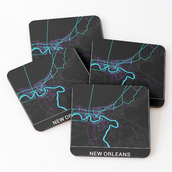Item preview, New Orleans Louisiana Named City Map - Neon Fantasy designed and sold by StylishStacks.