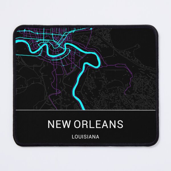 Item preview, New Orleans Louisiana Named City Map - Neon Fantasy designed and sold by StylishStacks.