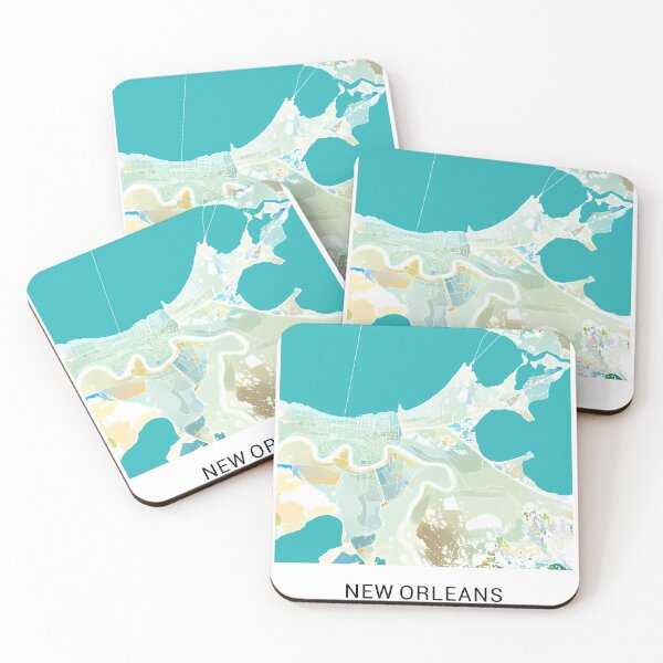 Item preview, New Orleans Louisiana Named City Map - Pastel Color Scheme designed and sold by StylishStacks.