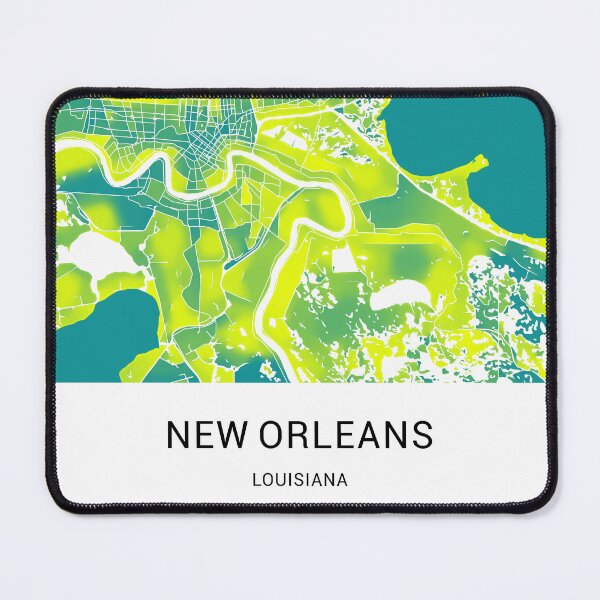 Item preview, New Orleans Louisiana Named City Map - Green-Yellow Duotone designed and sold by StylishStacks.