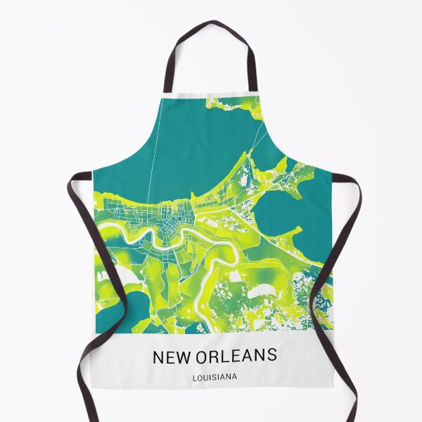 Item preview, New Orleans Louisiana Named City Map - Green-Yellow Duotone designed and sold by StylishStacks.
