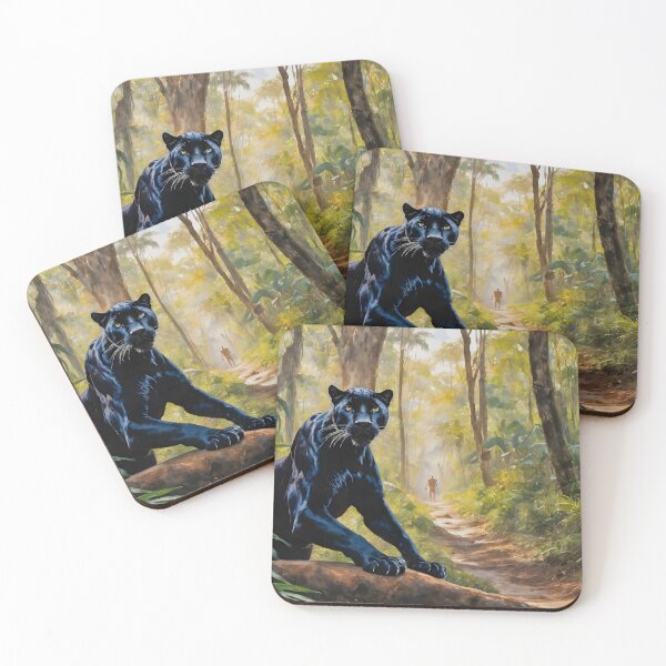 Item preview, Animals of the Serengeti in art and illustration-black panther designed and sold by Regina Koch.