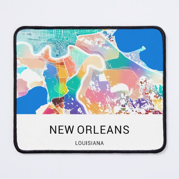 Item preview, New Orleans Louisiana Named City Map - Tropical Rainbow Scheme designed and sold by StylishStacks.