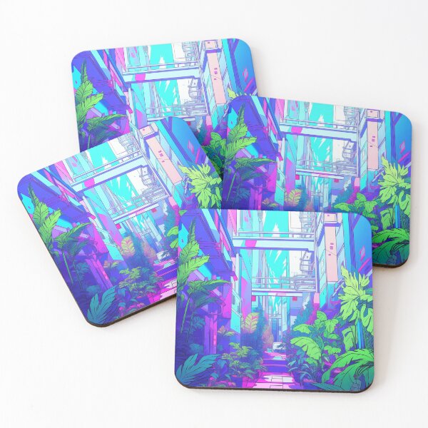 Item preview, Vibrant Vaporwave Lo-Fi Anime Plant Growth Artwork designed and sold by SilkPajamas.