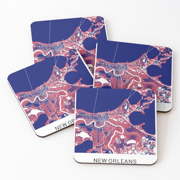 Item preview, New Orleans Louisiana Named City Map - Red-Blue Duotone designed and sold by StylishStacks.