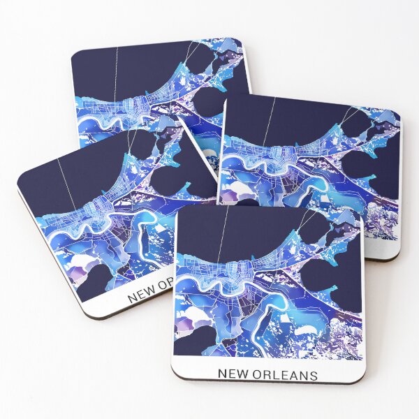 Item preview, New Orleans Louisiana Named City Map - Marine Blue designed and sold by StylishStacks.