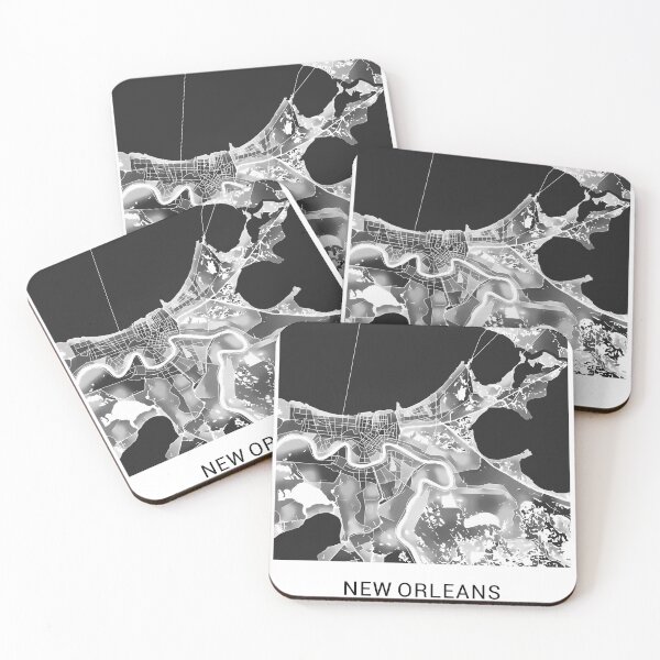 Item preview, New Orleans Louisiana Named City Map - Black and White designed and sold by StylishStacks.