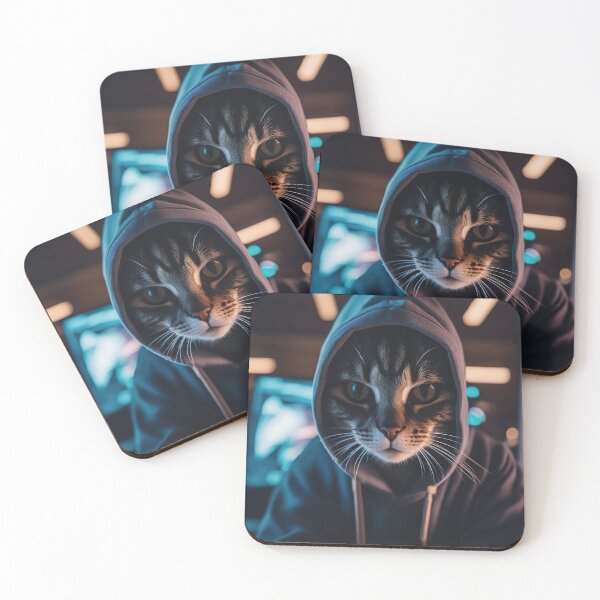 Item preview, Cyber Whiskers: Hacker Cat Unleashes Mischief designed and sold by RK - Shop.