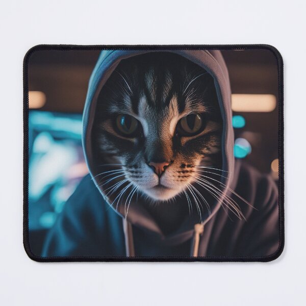 Item preview, Cyber Whiskers: Hacker Cat Unleashes Mischief designed and sold by RK - Shop.