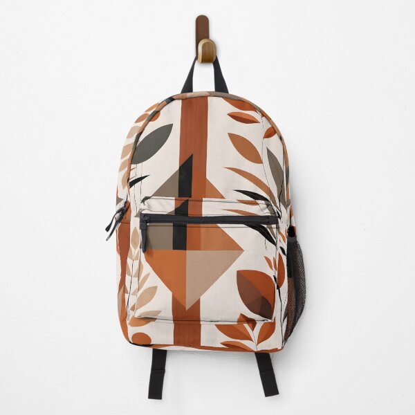 Item preview, Mid Century Botanical Retro Geometric Leaves Florals Burnt Orange, Brown, Cream designed and sold by Prints and Lifestyle.