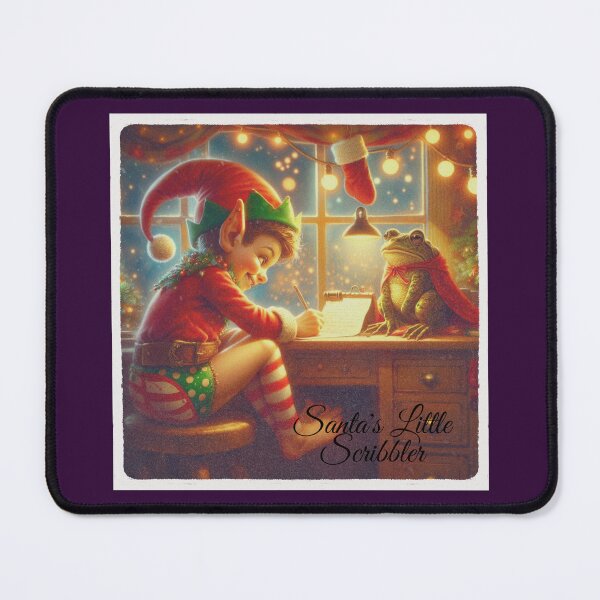 Item preview, Whimsical Holiday Delight - Santa's Little Scribbler Elf and Toad in Festive Festivities designed and sold by zax454.