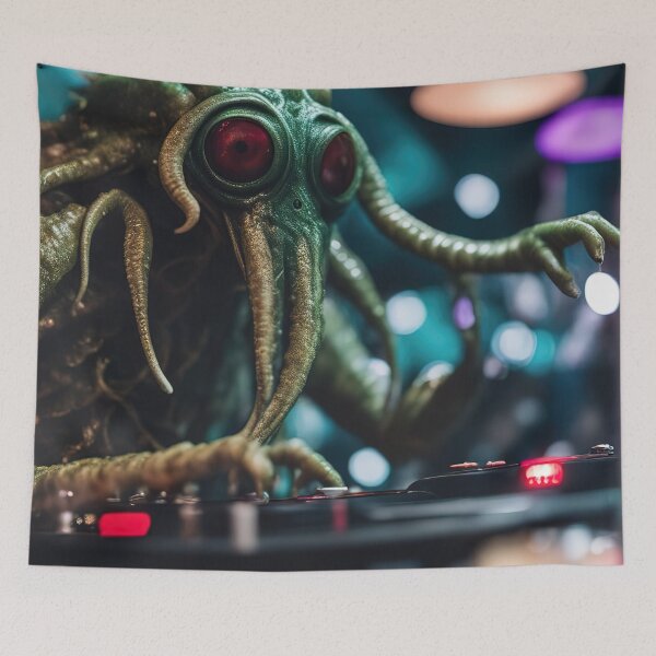 Item preview, Cosmic Grooves: DJ Cthulhu's Birthday Bash Techno Party designed and sold by RK - Shop.