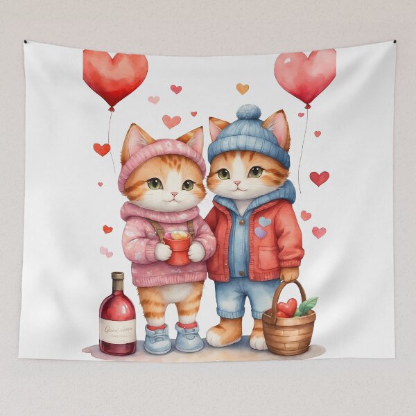 Item preview, cat in love with heart in hand designed and sold by wplamkung.