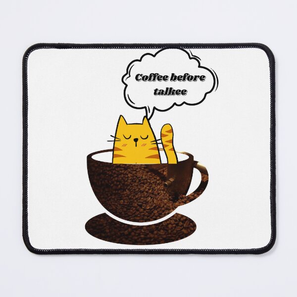Item preview, Coffee before Talkee cat designed and sold by Mikusia.