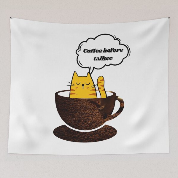 Item preview, Coffee before Talkee cat designed and sold by Mikusia.