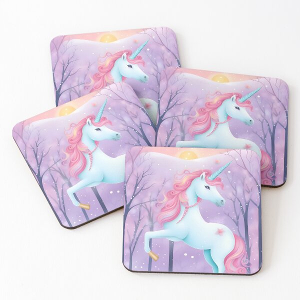 Item preview, Gentle Winter Magic with an Enchanted Pink Unicorn designed and sold by FriskyLemur.