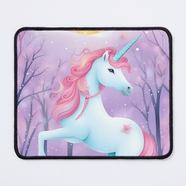Item preview, Gentle Winter Magic with an Enchanted Pink Unicorn designed and sold by FriskyLemur.