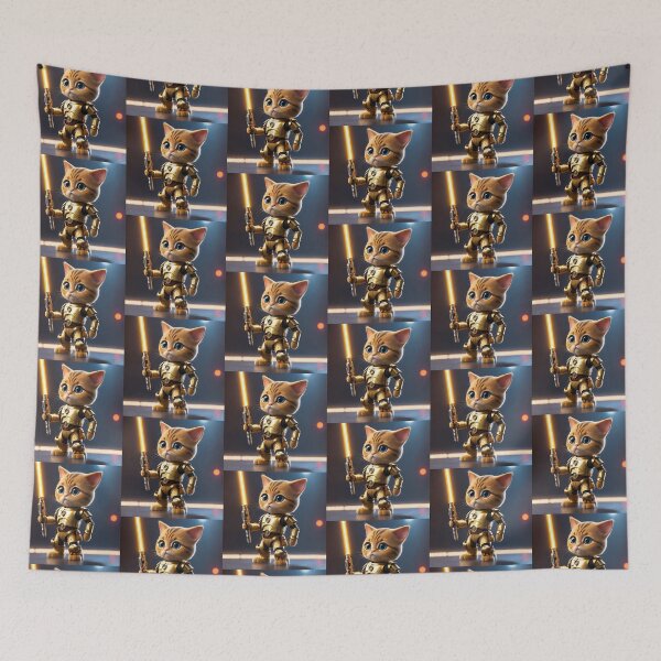 Item preview, Robot cat is training to fight. designed and sold by BotunPeony.