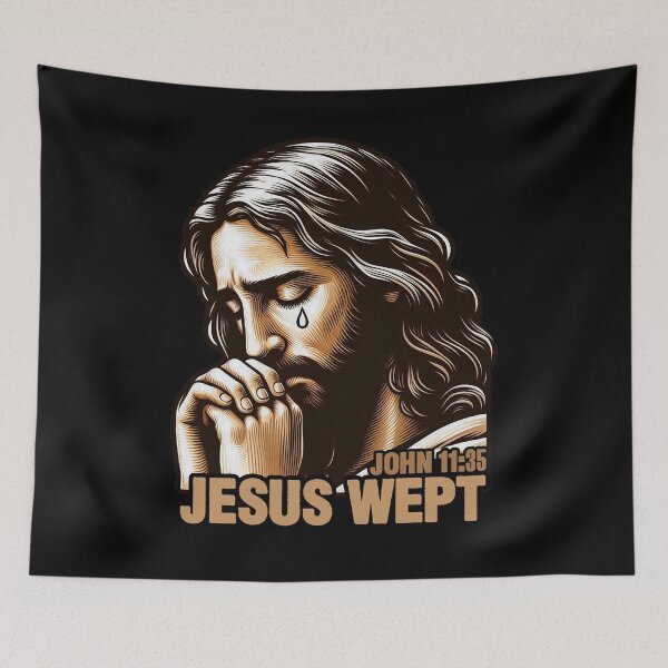 Item preview, John 11:35 Jesus Wept Bible Quote Garden of Gethsemane designed and sold by plushism.