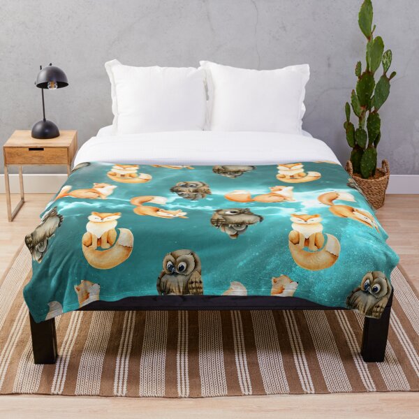 Item preview, A pattern of cute owls and foxes designed and sold by LordFalcon.