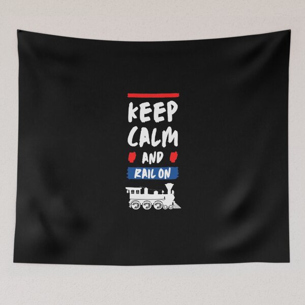 Item preview, "Keep Calm And Rail On" Classic Tshirt for Trains or Locomotives fans. designed and sold by huckleberrytees.