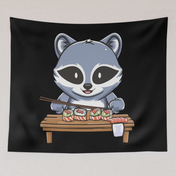 Item preview, Street cat eats sushi designed and sold by GenZ-Fashion.