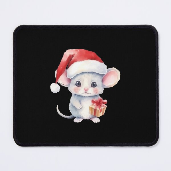 Item preview, Cute Mouse With Christmas Santa Hat designed and sold by LionessLove.
