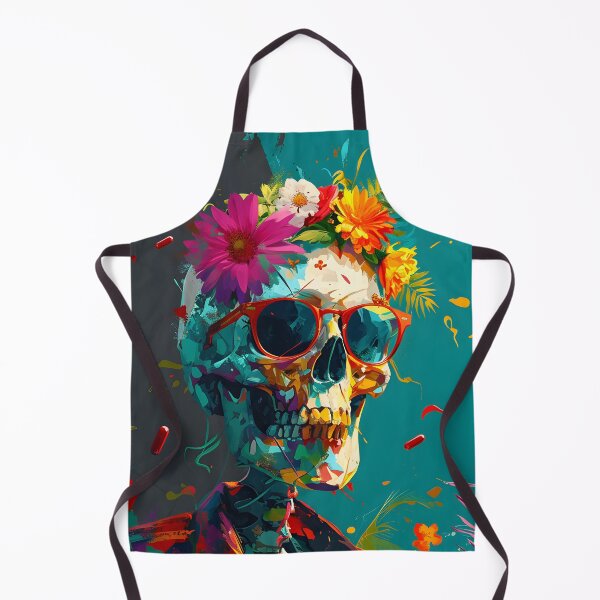 Item preview, Colorful floral skeleton with sunglasses designed and sold by Cr-AI-tive.