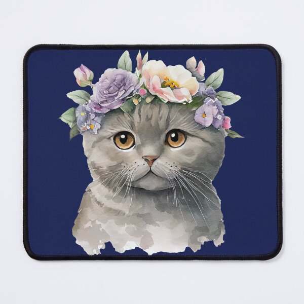Item preview, White Cat with Flowercrown designed and sold by LionessLove.
