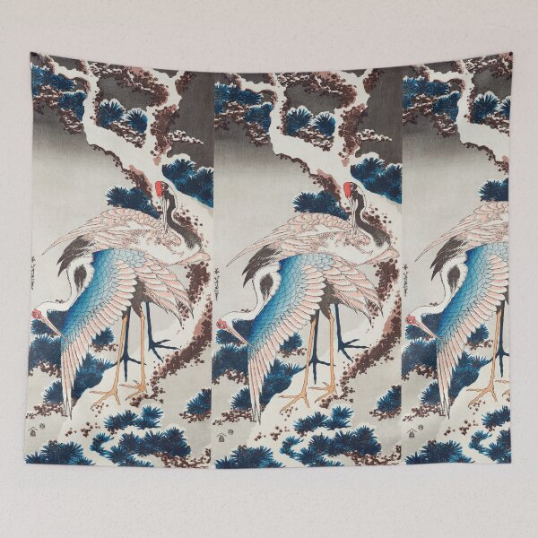 Item preview, cranes on a snowy tree (1834) by katsushika hokusai, vintage Japanese designed and sold by HobertShoop.