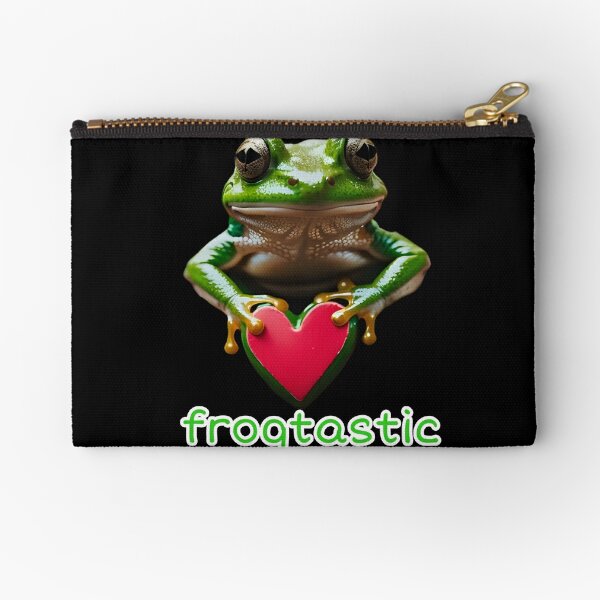 Cute Frog Dont Worry Be Hoppy Funny Frog Lover Gift Zip Pouch by