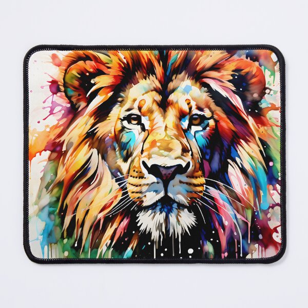 Aperçu de l'œuvre Superbe éclaboussure d'aquarelle de lion créée et vendue par Metaverse8.