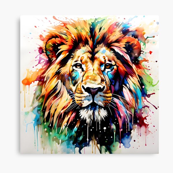 Item preview, Stunning lion watercolour splash designed and sold by Metaverse8.