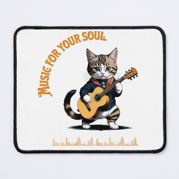Item preview, Feline Harmony: Digital Portrait of a Cat with Guitar designed and sold by Artedig.