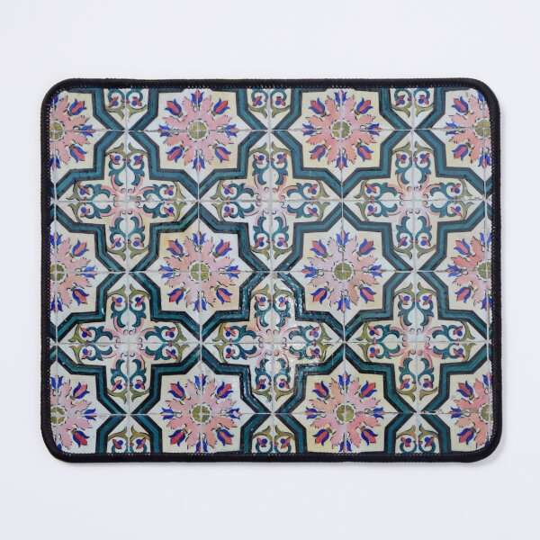 Item preview, Portuguese azulejos. 8-pointed pink star  designed and sold by Julie Dawn Fox.