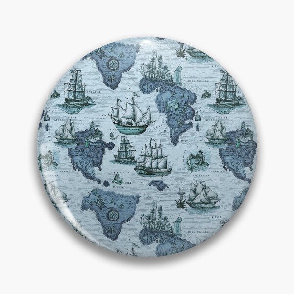 Item preview, Nautical fantasy map blue designed and sold by Alessandro Remo Mazzoni Remotextiles.