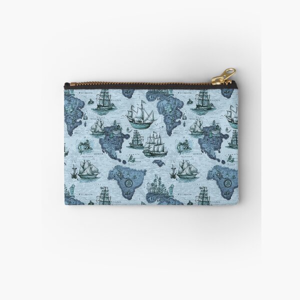 Item preview, Nautical fantasy map blue designed and sold by Alessandro Remo Mazzoni Remotextiles.