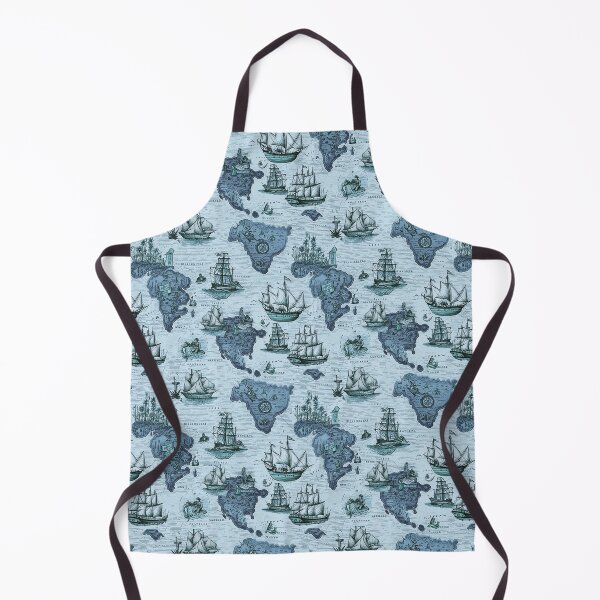 Item preview, Nautical fantasy map blue designed and sold by Alessandro Remo Mazzoni Remotextiles.