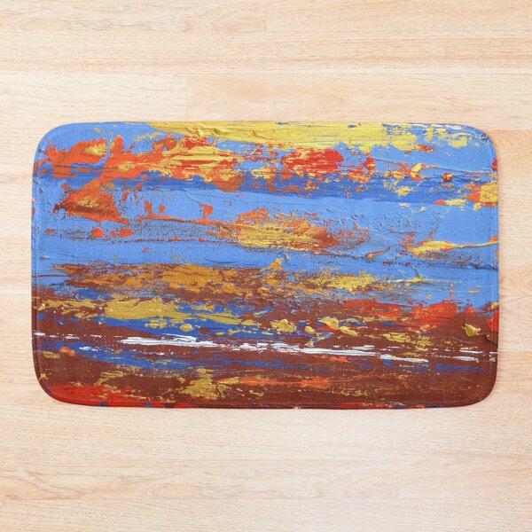 Item preview, red orange road gold wall art Original print painting decor wall art vibrant designed and sold by wrightsonarts.