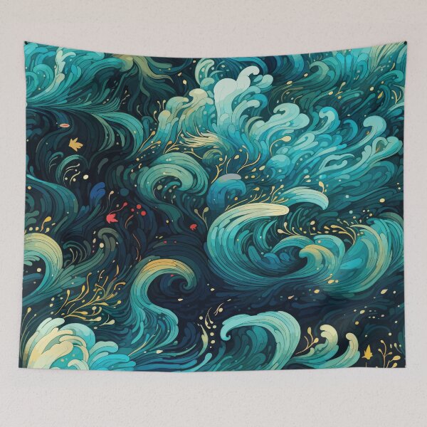 Item preview, Blue Ocean Waves designed and sold by Vector Scout Lab.